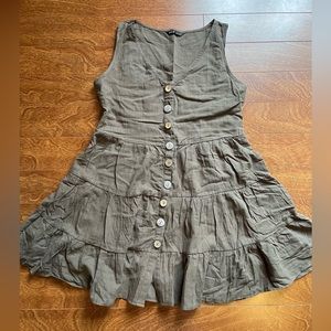 Shein linen dress with coconut & bone buttons